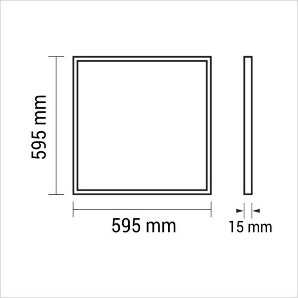 Panneau LED 40W, lumière RVB + lumière naturelle et variateur, télécommande  incluse 60x60 cm.