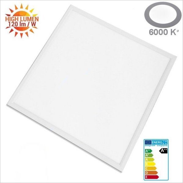 Dalle led carrée 60x60 cm blanc froid 6000k 40w professionnel