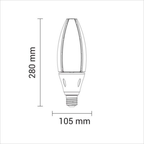 Lampe led 50W E40 pour lampadaire d'éclairage public IP20